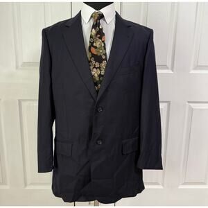 Baroni Men's Navy Super 150's Wool Sportscoat Blazer Jacket Size 44L